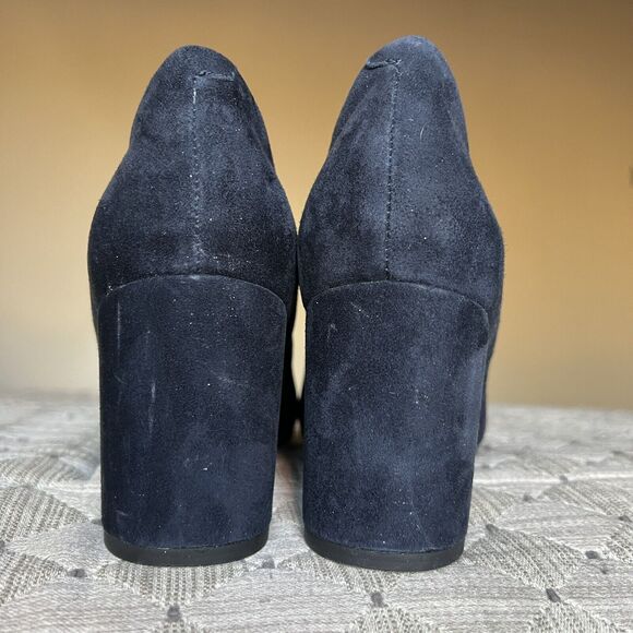 ABEO Tempo Navy Blue Suede Block Heel Classic Pumps Minimalist Women’s 9 - Picture 11 of 15